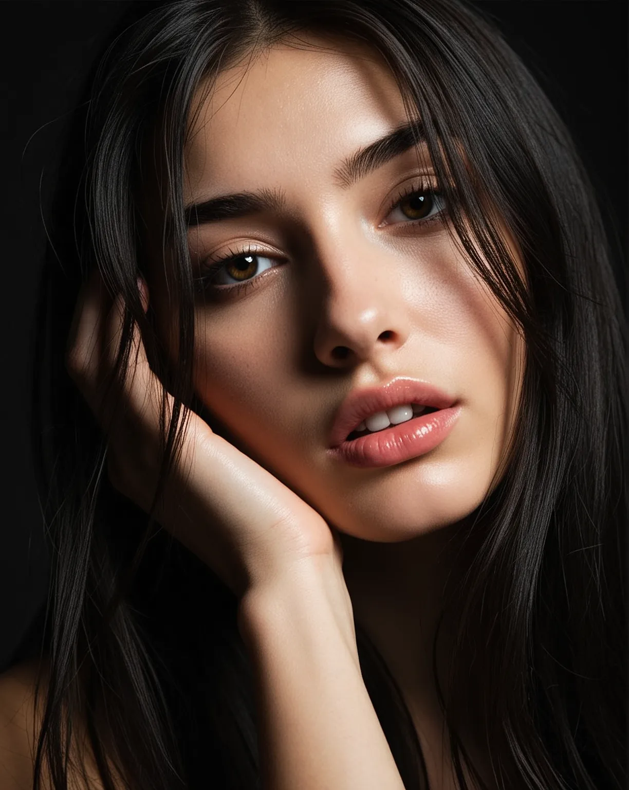 Shadows & Silk — Intimate Low-Key Beauty Portrait