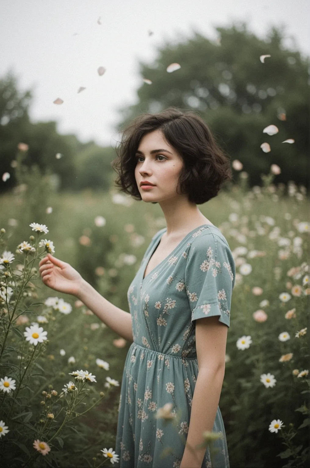 Petals in the Breeze — Ethereal Garden Fine-Art Portrait