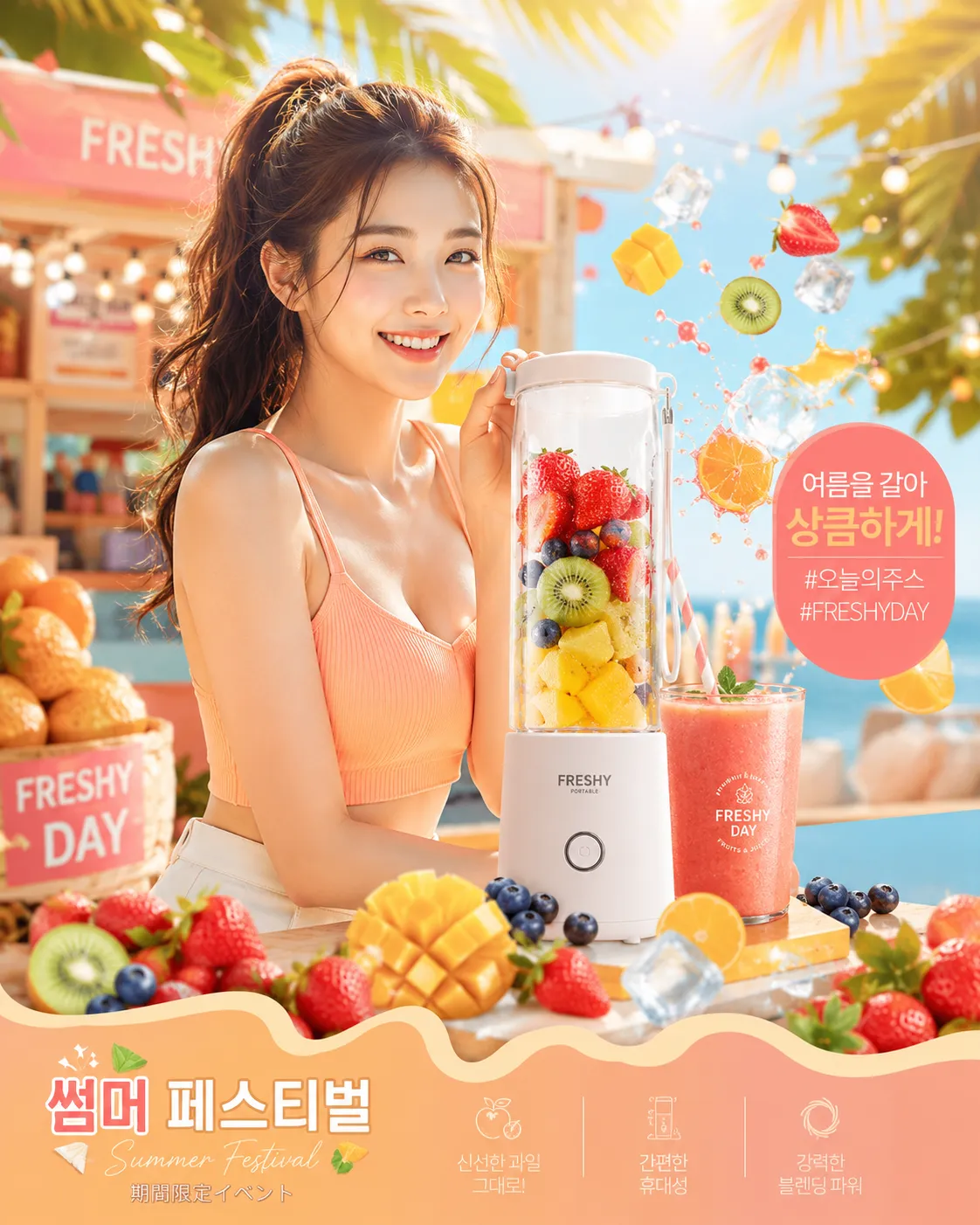 Korean Summer Bliss — Ultra-Premium Fruit Blender Campaign