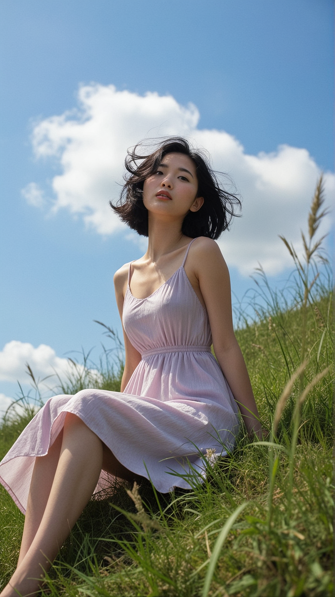 Summer Breeze in Coral — Wildflower Portrait
