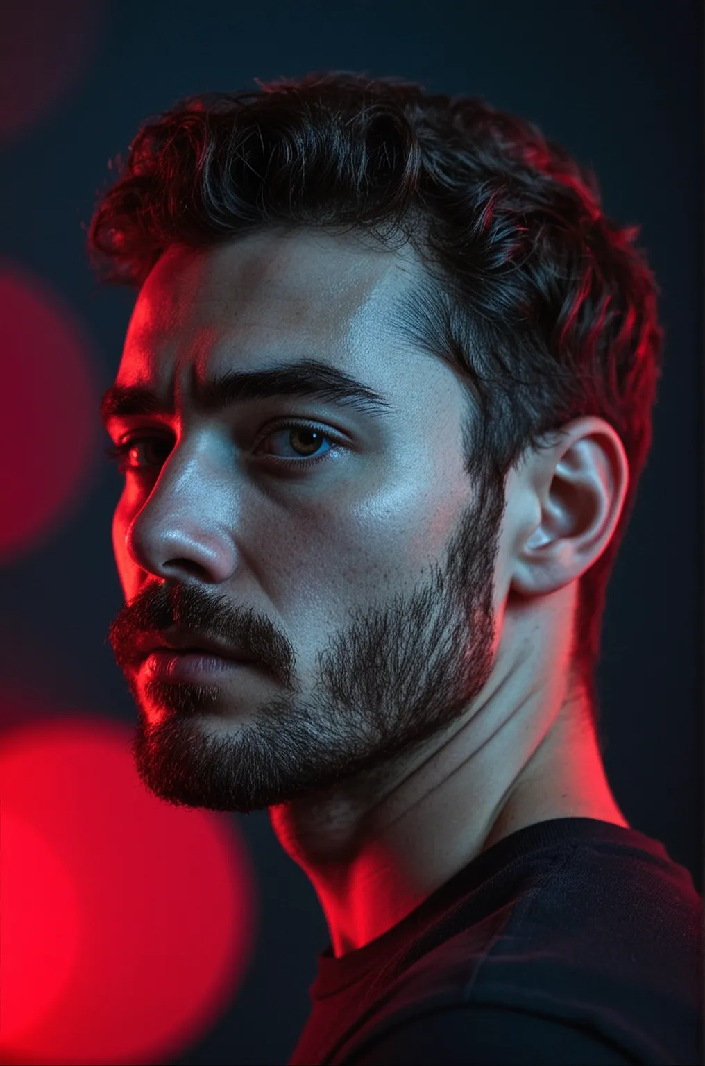 Crimson Gaze — Cinematic Portrait