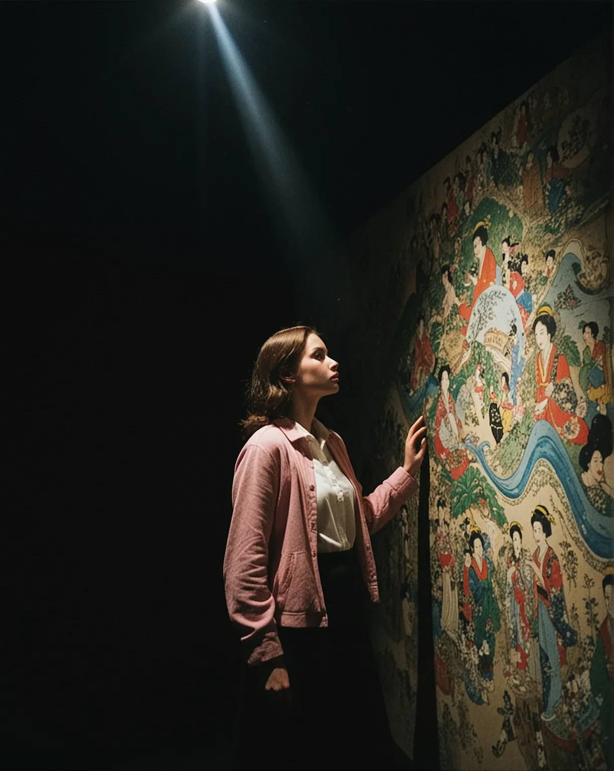 Midnight at the Museum — Cinematic Japanese Mural Portrait Series