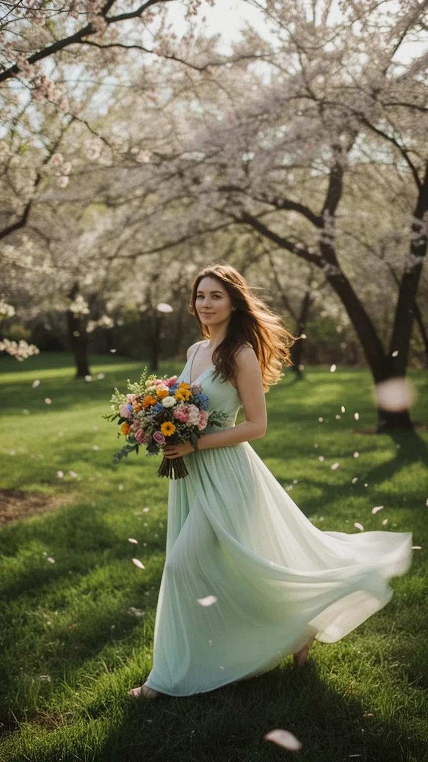 Dreamlike Her — Slow-Shutter Garden Motion Series