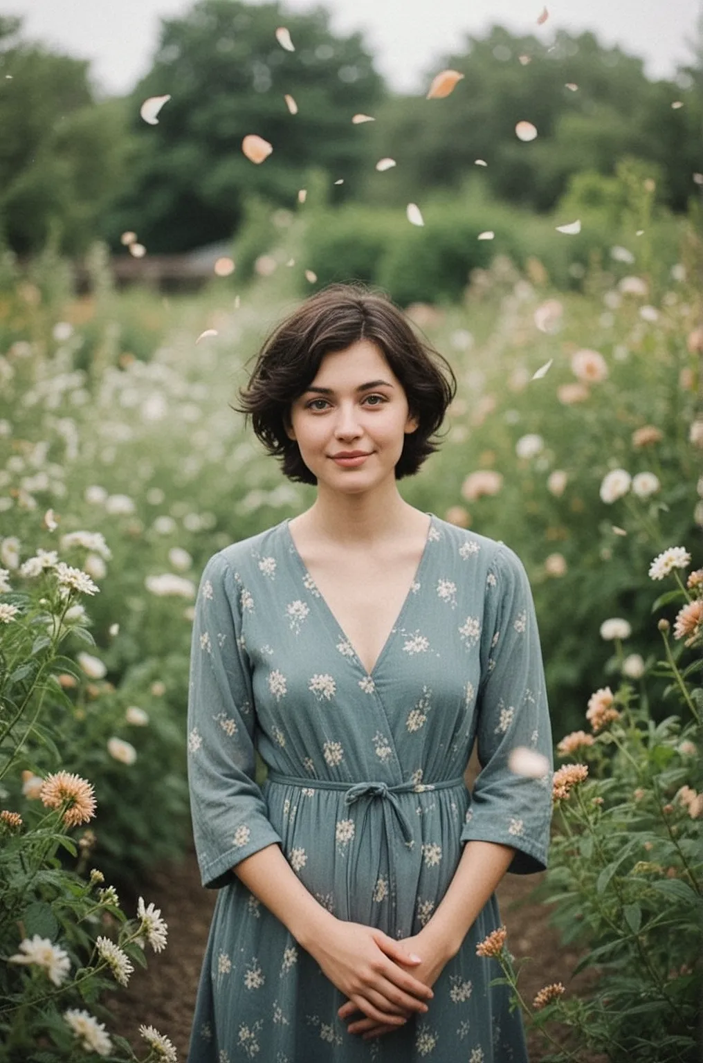 Petals in the Breeze — Ethereal Garden Fine-Art Portrait