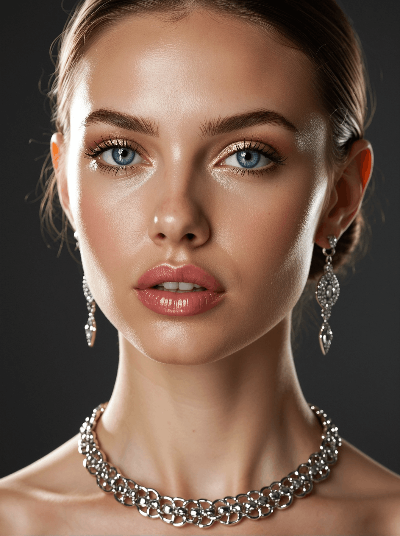Luminous Edge — Clean Girl Silver Jewelry Portrait