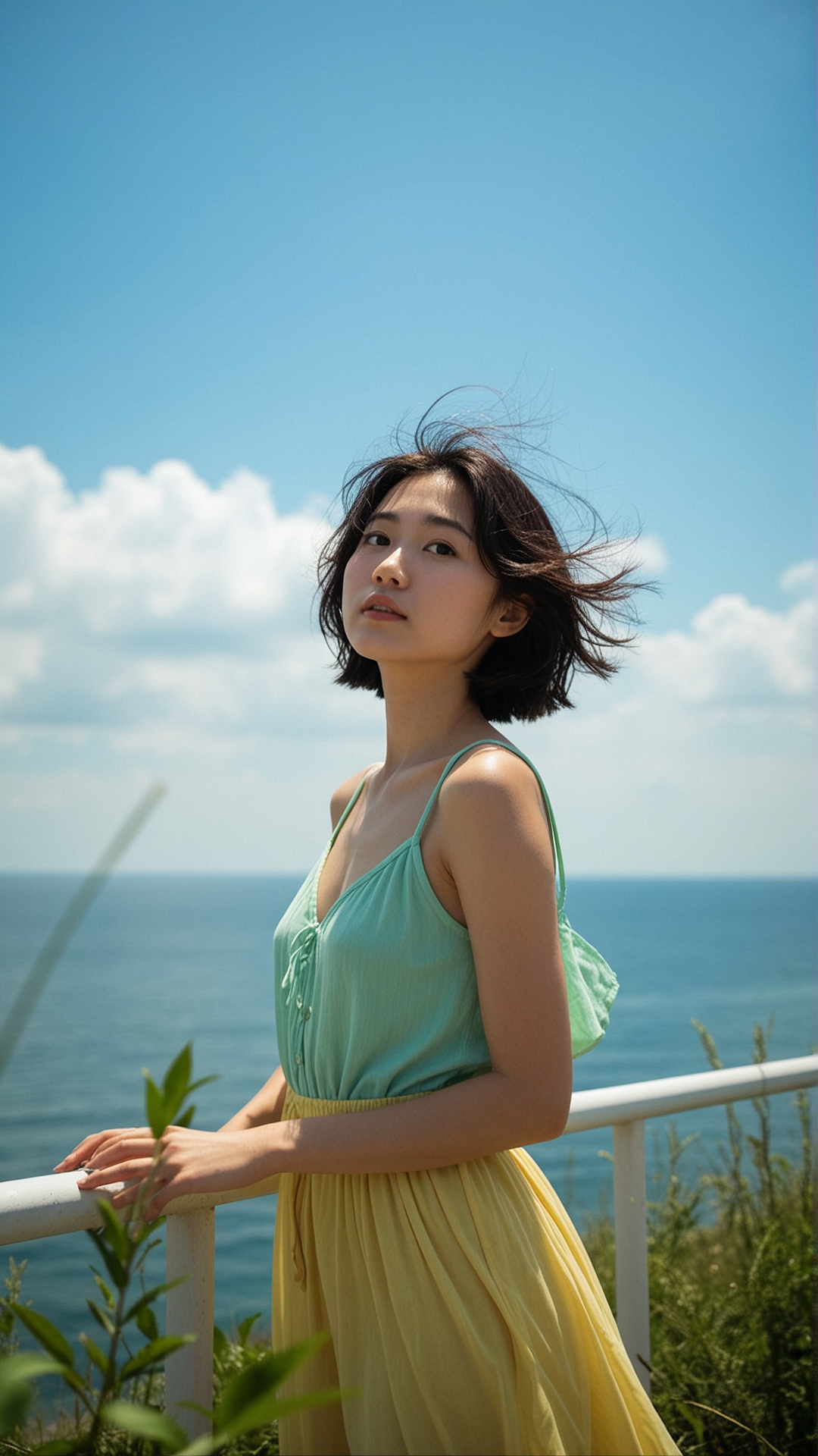Summer Breeze in Coral — Wildflower Portrait