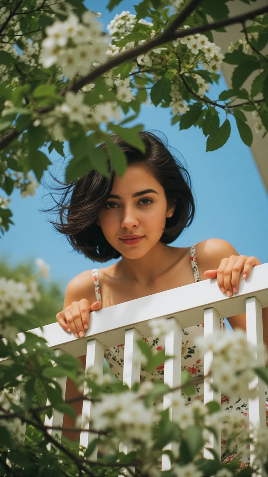 Balcony Peek — Intimate Spring Portrait