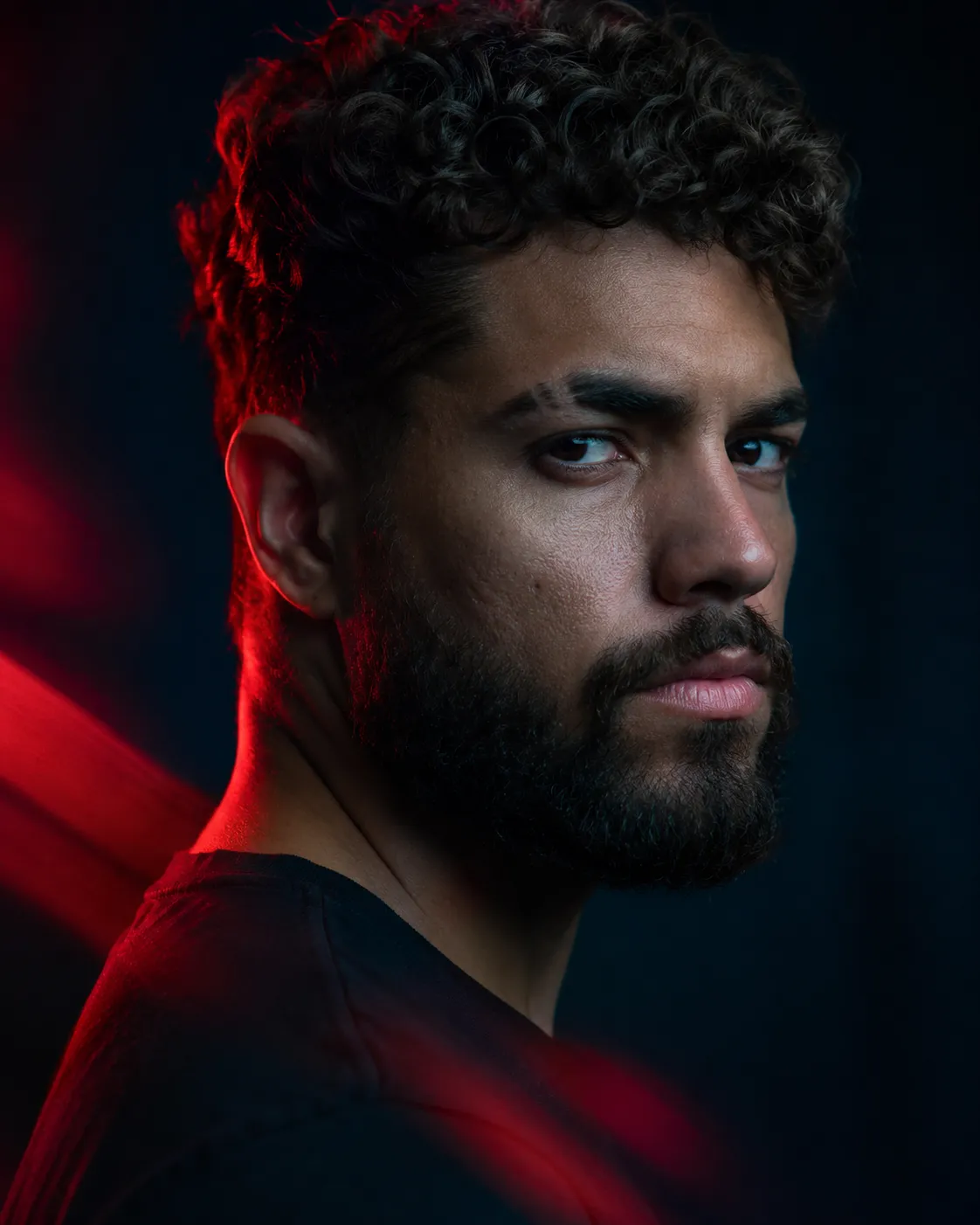 Crimson Gaze — Cinematic Portrait